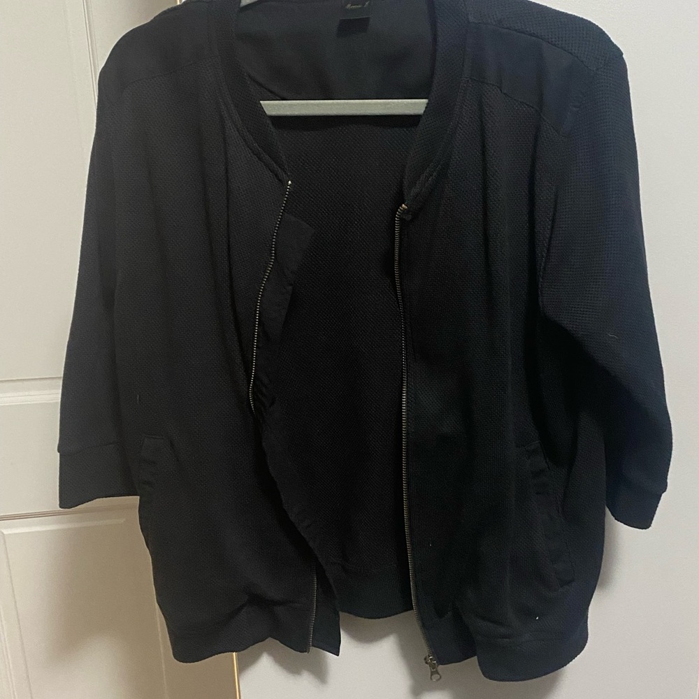 Classic Mona B clothing - Black Spade Bomber jacket - size Med